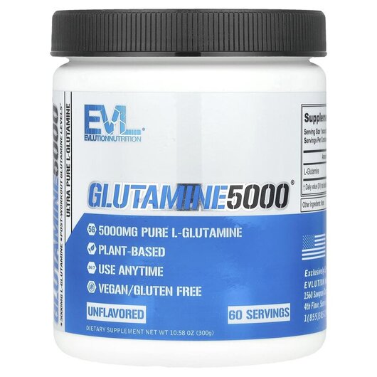 Основное фото товара EVLution Nutrition, L-Глутамин, Glutamine 5000, 300 г