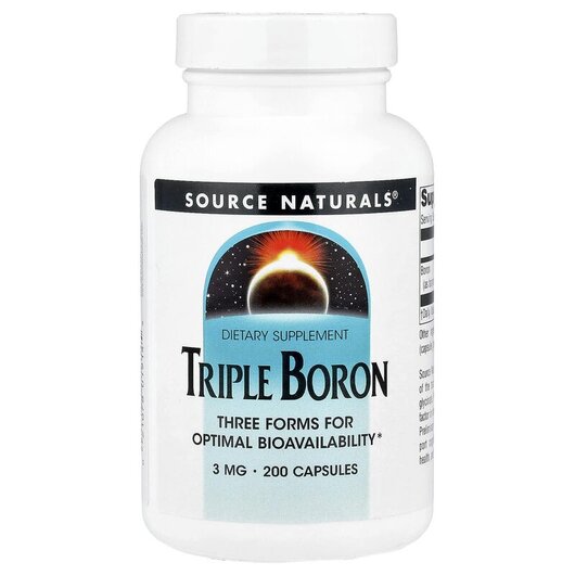 Основне фото товару Triple Boron 3 mg Основне фото товару Source Naturals, Triple Boron 3 mg 200, Потрійний бор 3 мг, 200 к