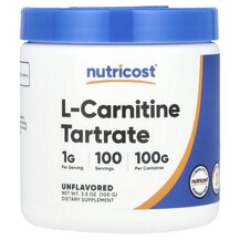 L-Carnitine Tartrate Unflavored L-Карнитин Nutricost 100 г