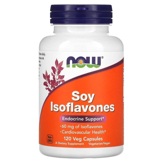 Основне фото товару NOW Foods, Soy Isoflavones, Соєві Ізофлавони 60 мг, 120 капсул