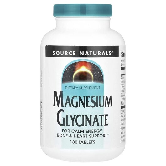 Основне фото товару Magnesium Glycinate Основне фото товару Source Naturals, Magnesium Glycinate, Гліцинат магнію, 180 таблет