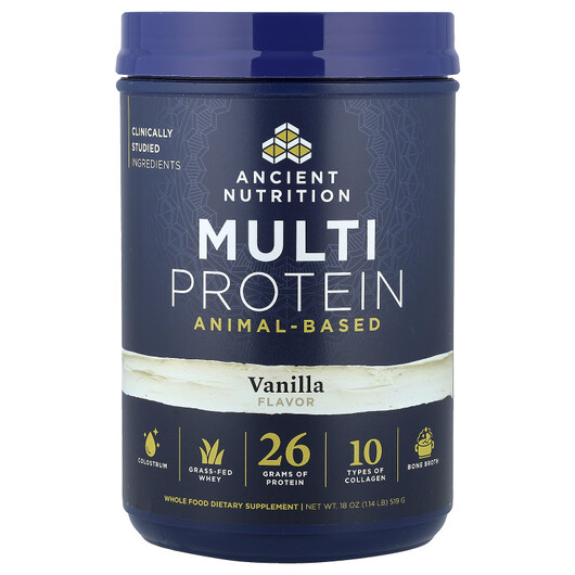 Основне фото товару Ancient Nutrition, Multi Protein Animal-Based Vanilla, Протеїн, 5