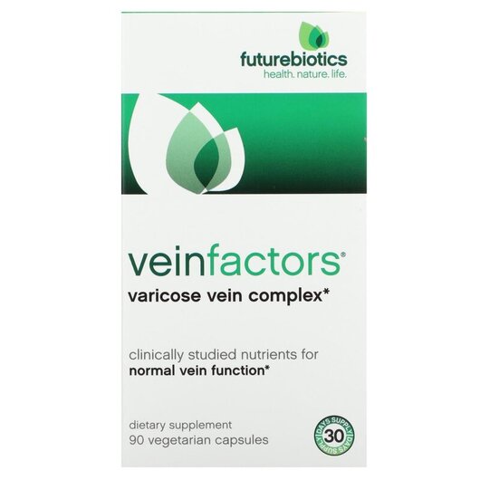 Основне фото товару VeinFactors Varicose Vein Complex Основне фото товару Future Biotics, VeinFactors, Підтримка вен ніг, 90 капсул