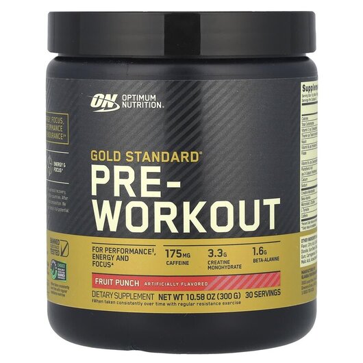 Основное фото товара Gold Standard Pre-Workout Fruit Punch Основное фото товара Gold Standard Pre-Workout Fruit Punch, Предтренировочный комплекс