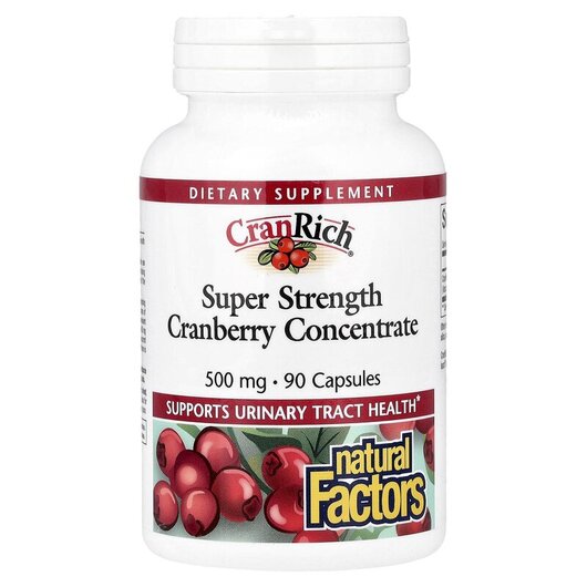 Основное фото товара CranRich Super Strength Cranberry Concentrate 500 mg Основное фото товара CranRich Super Strength Cranberry Concentrate 500 mg, Клюква, 90