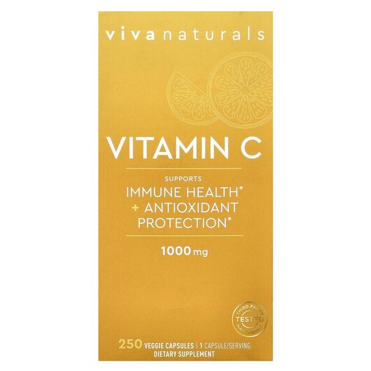 Основне фото товару Viva Naturals, Vitamin C 1000 mg, Вітамін C, 250 капсул