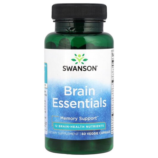 Основне фото товару Brain Essentials Основне фото товару Swanson, Brain Essentials, Підтримка пам'яті та уваги, 60 ка