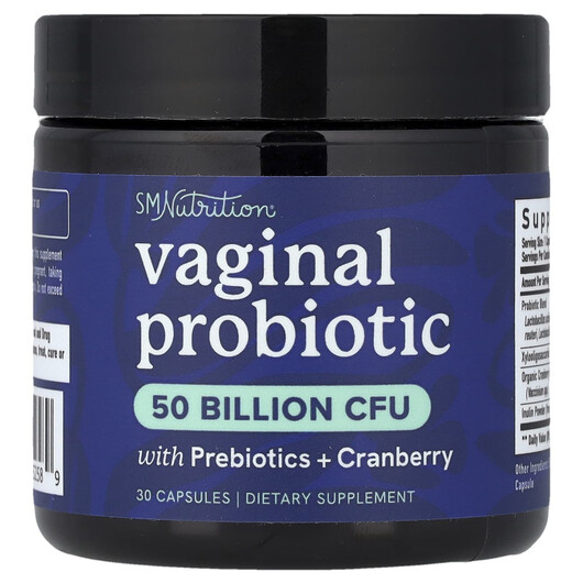 Основне фото товару Vaginal Probiotic With Prebiotics + Cranberry, Журавлина, 30 капс