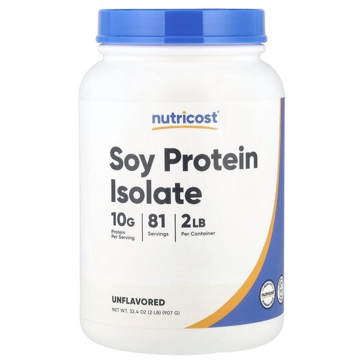 Основне фото товару Nutricost, Soy Protein Isolate Unflavored, Протеїн, 907 г