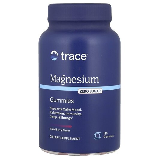 Основне фото товару Magnesium Gummies Mixed Berry Основне фото товару Trace, Magnesium Gummies Mixed Berry, Магній, 120 таблеток