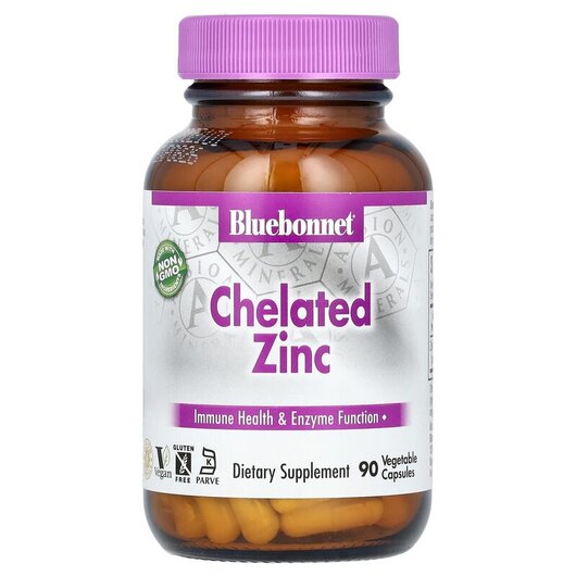 Основное фото товара Bluebonnet Nutrition, Хелатный Цинк, Chelated Zinc, 90 капсул