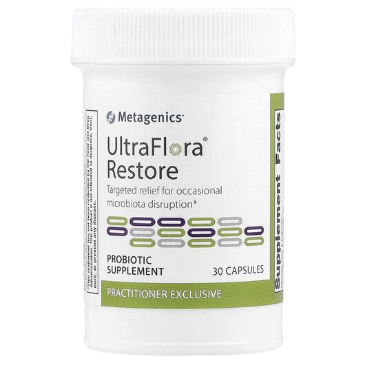 Основное фото товара UltraFlora Restore Основное фото товара Metagenics, Пробиотики, UltraFlora Restore, 30 капсул
