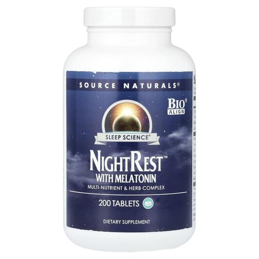 Основное фото товара Source Naturals, Мелатонин, NightRest With Melatonin, 200 таблето