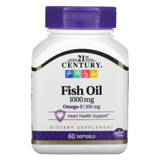 Основное фото товара 21st Century, Омега 3, Fish Oil 1000 mg, 60 капсул
