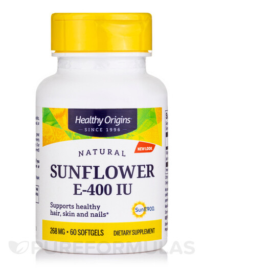 Основне фото товару Vitamin E 400 IU Sunflower Sun E 900TM, Вітамін E Токофероли, 60 