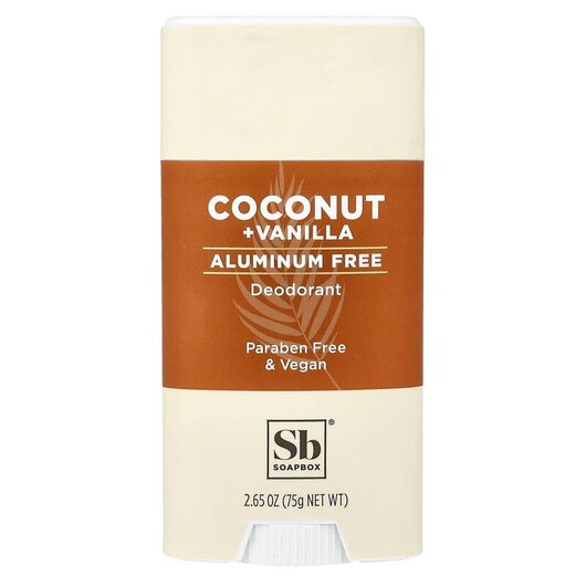 Основное фото товара Soapbox, Дезодорант, Aluminum Free Deodorant Coconut Vanilla, 75 