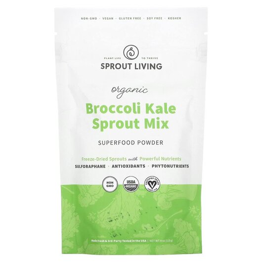 Основное фото товара Sprout Living, Брокколи, Broccoli Kale Sprout Mix, 113 г