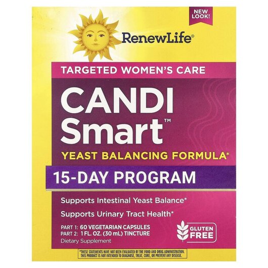 Основне фото товару Candi Smart Yeast Cleansing Formula 15 Day Program Основне фото товару Renew Life, Candi Smart, Формула очищення на 15 днів з, 2 частин