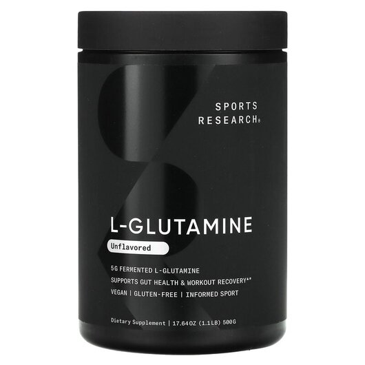 Основне фото товару L-Glutamine Unflavored Основне фото товару Sports Research, L-Glutamine Unflavored, L-Глутамін, 500 г