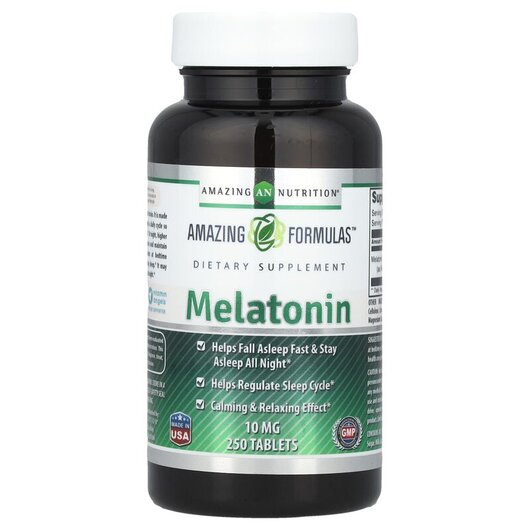 Основное фото товара Amazing Nutrition, Мелатонин, Melatonin 10 mg, 250 таблеток