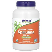 Спируліна 500 мг Certified Organic Spirulina NOW Foods