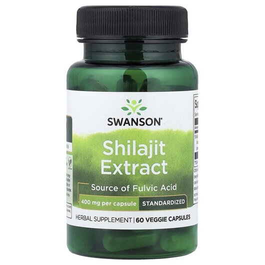 Основное фото товара Shilajit Extract Standardized 400 mg Основное фото товара Swanson, Шилайт, Shilajit Extract Standardized 400 mg, 60 капсул