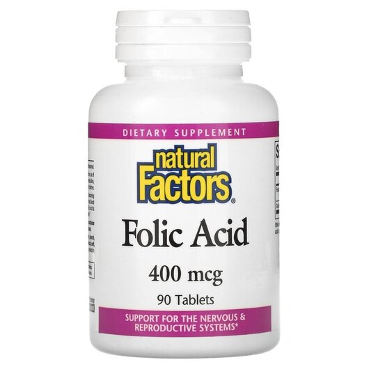 Основне фото товару Folic Acid 400 mcg Основне фото товару Folic Acid 400 mcg, Вітамін B9 Фолієва кислота, 90 таблеток