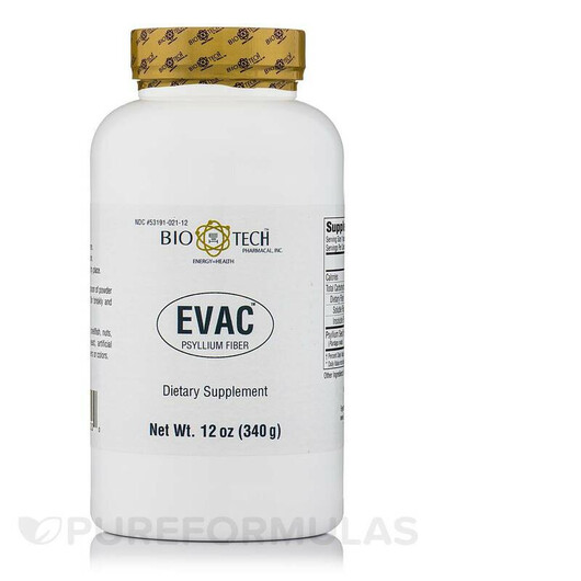 Основное фото товара Tech Pharmacal, Псиллиум, Evac Psyllium Husk Powder, 340 Grams - 