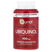 Коензим CoQ10 Mega CoQ10 Ubiquinol 100 mg Qunol 100 капсул Коензим CoQ10 Mega CoQ10 Ubiquinol 100 mg Qunol 100 капсул