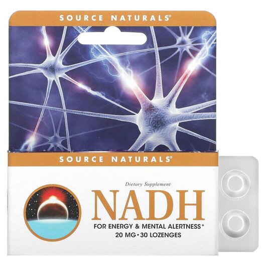 Основне фото товару NADH 20 mg 30 Sublingual, NADH 20 мг, 30 сублінгвальних таблеток