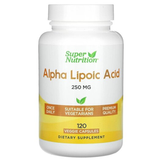 Основное фото товара Alpha Lipoic Acid 250 mg Основное фото товара Super Nutrition, Альфа-липоевая, Alpha Lipoic Acid 250 mg, 120 ка