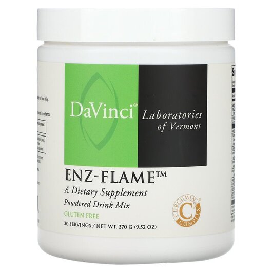 Основне фото товару DaVinci Laboratories, Enz-Flame Powdered Drink Mix, Ферменти, 270