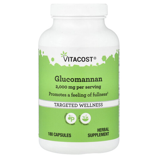 Основне фото товару Vitacost, Glucomannan, Глюкоманнан, 180 капсул
