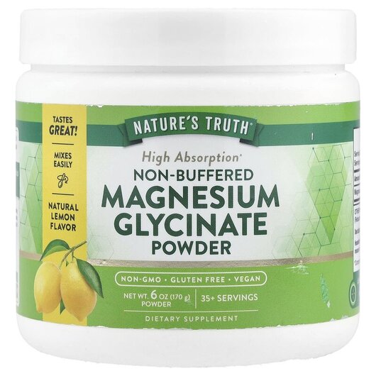 Основне фото товару Non-Buffered Magnesium Glycinate Powder Natural, Гліцинат магнію,