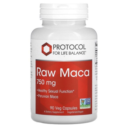 Основне фото товару Protocol for Life Balance, Raw Maca 750 mg, Мака, 90 капсул