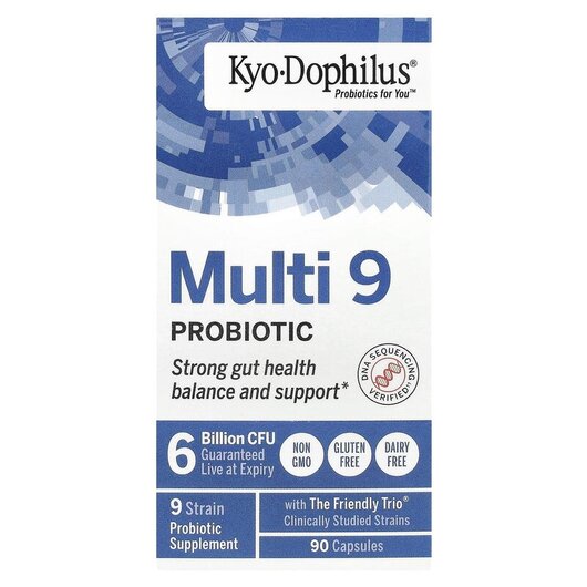 Основне фото товару Kyolic, Multi 9 Probiotic, Пробіотики, 90 капсул