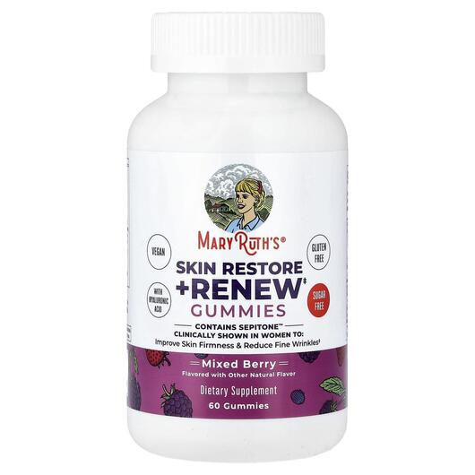Основне фото товару Skin Restore + Renew Gummies Mixed Berry, Шкіра нігті волосся, 60