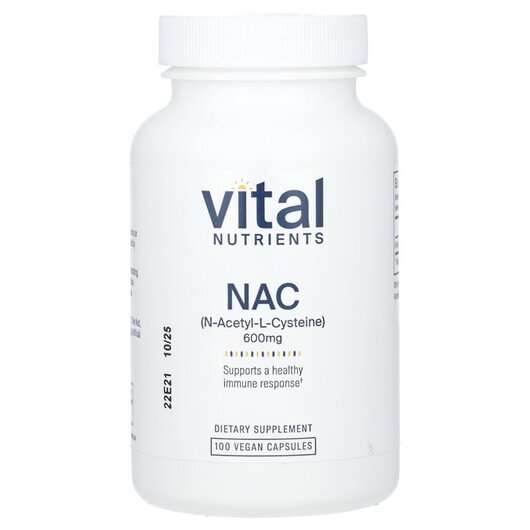 Основное фото товара NAC 600 mg Основное фото товара Vital Nutrients, NAC N-ацетилцистеин 600 мг, NAC 600 mg, 100 капс
