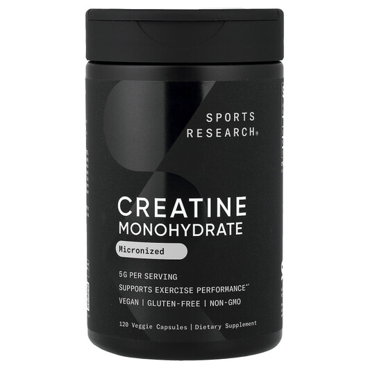Основне фото товару Creatine Monohydrate Micronized Основне фото товару Sports Research, Creatine Monohydrate Micronized, Креатин, 120 ка