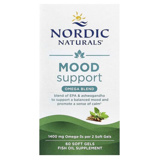 Основное фото товара Mood Support Omega Blend Основное фото товара Nordic Naturals, Омега 3, Mood Support Omega Blend, 60 капсул