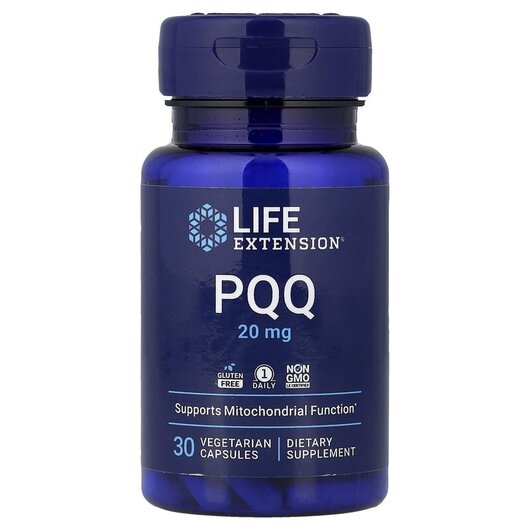Основне фото товару Life Extension, PQQ 20 mg, Пірролохінолінхінон 20 мг, 30 капсул