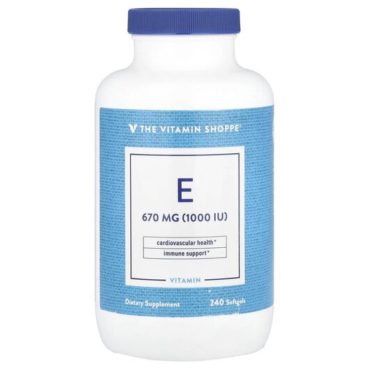 Основне фото товару Vitamin E 670 mg 1000 IU, Вітамін E Токофероли, 240 капсул