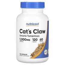 Cat's Claw 1000 mg Кошачий коготь Nutricost 120 капсул