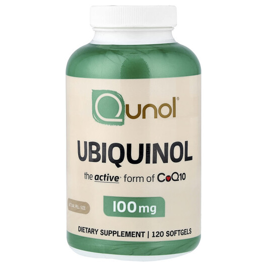Основне фото товару Qunol, Ubiquinol 100 mg, Убіхінол, 120 капсул
