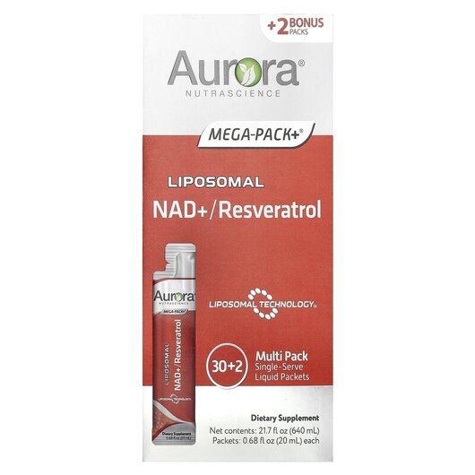 Основное фото товара Никотинамид НАД+, Liposomal NAD+/ Resveratrol, 32 шт