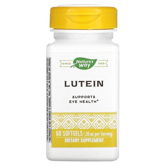 Основное фото товара Nature's Way, Лютеин 20 мг, Lutein 20 mg, 60 капсул