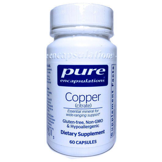 Основне фото товару Pure Encapsulations, Copper Сitrate, Мідь Цитрат, 60 капсул