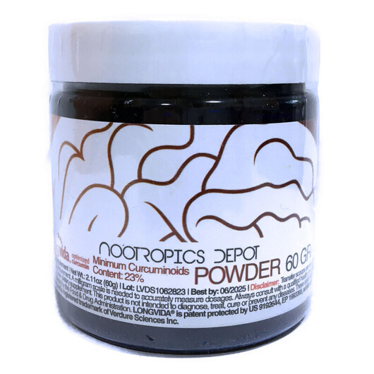 Основне фото товару Nootropics Depot, Longvida Curcumin Powder, Куркумін, 60 г