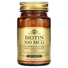 Biotin 300 mcg Биотин 300 мкг Solgar 100 таблеток