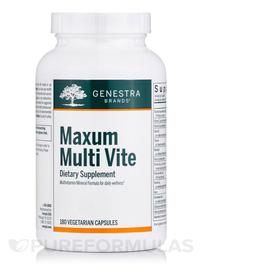 Основне фото товару Maxum Multi Vite Основне фото товару Genestra, Maxum Multi Vite, Мультивітаміни, 180 капсул